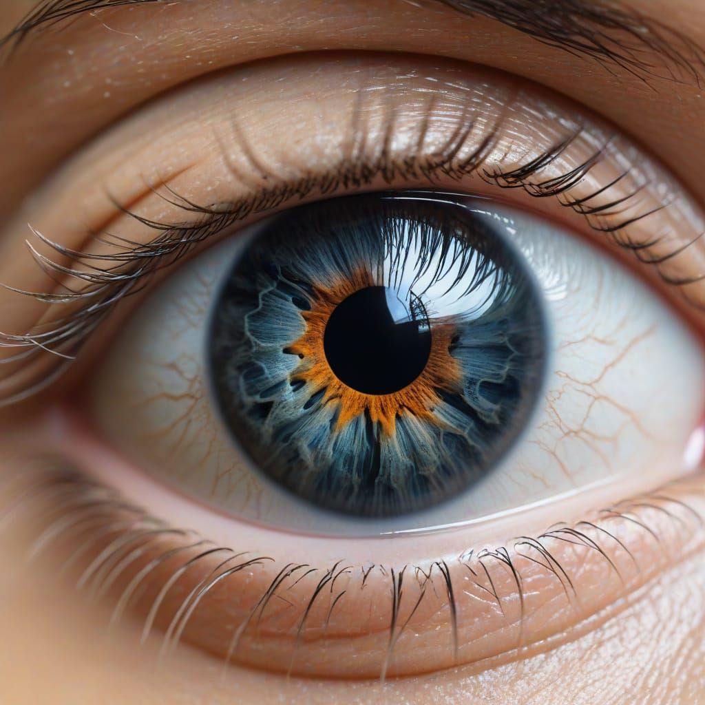 Double Exposure: Waterfall Scene Reflected in an Eyeball