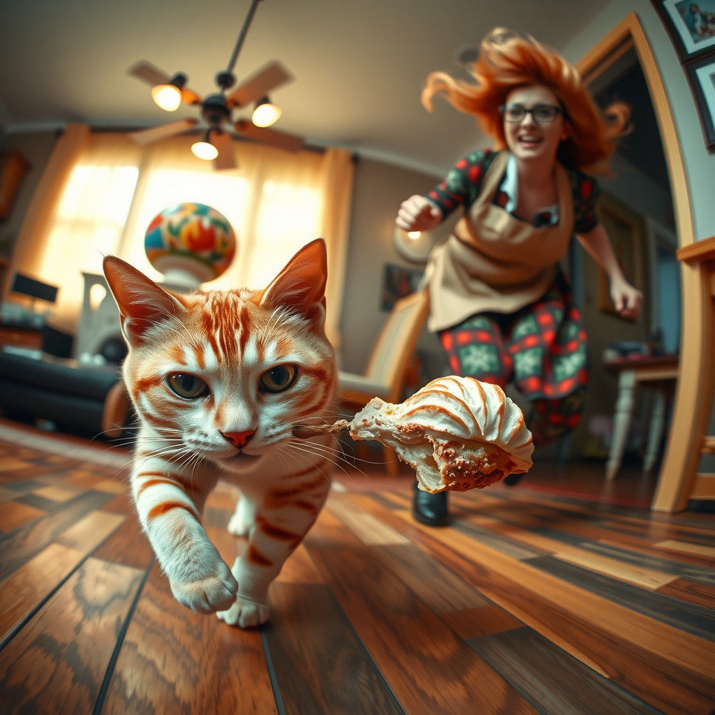 Frenzied Feline Fugitive on Thanksgiving Chase