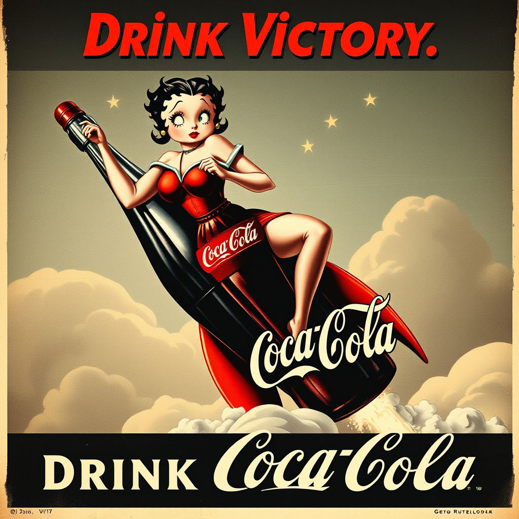 Retro Coca-Cola Ad: Betty Boop in 1940s Style