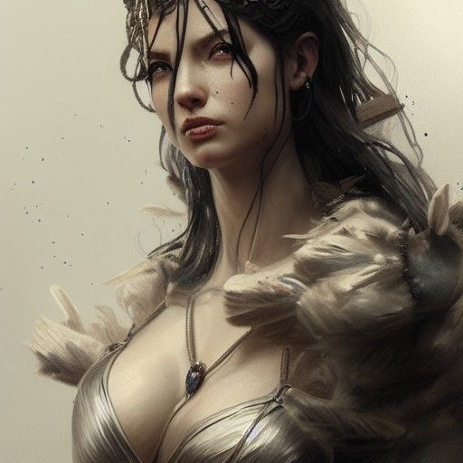 Hyperrealistic Goddess Freya in Sinister Style