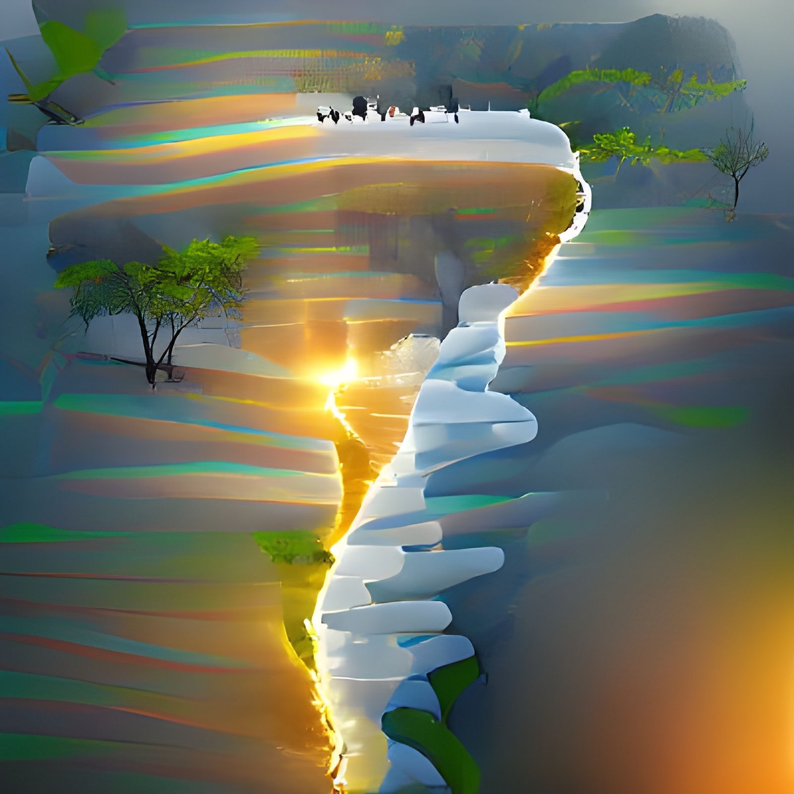 Iguazu Falls Sunrise in 8K Photorealistic Style
