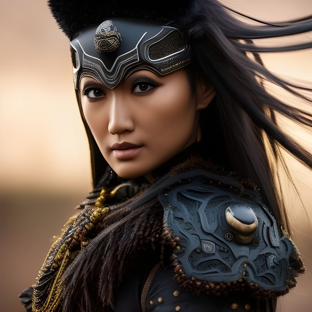 Fantasy Japanese Warrior in Wild West Landscape