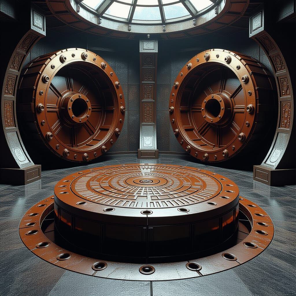 Surreal Chocolate Manhole in a Sci-Fi Display