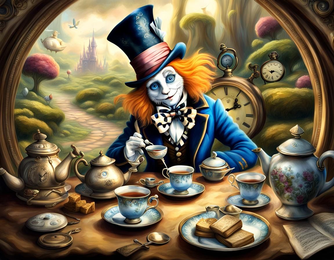 Alice in Wonderland Tea Party in a Pocket Watch