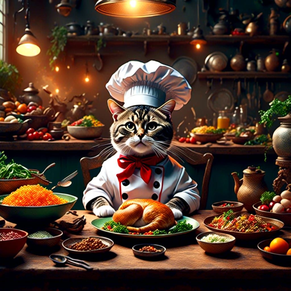 Cat Chef Concept Art: Foodie Cover Shot