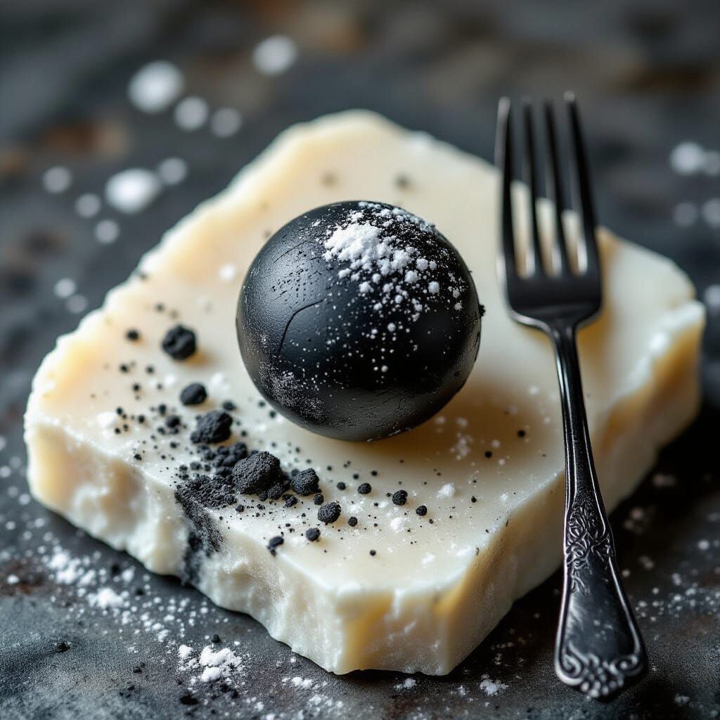 Obsidian Truffle Dusted With Moonlight