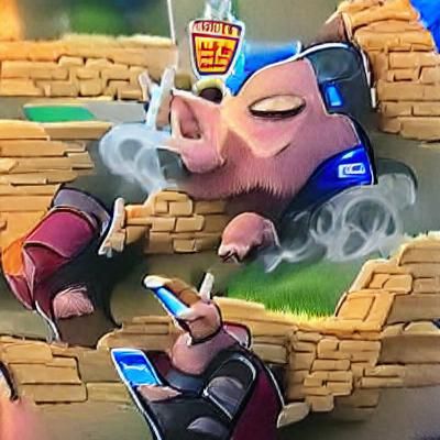 Clash Royale Hog Rider Smoking Illustration