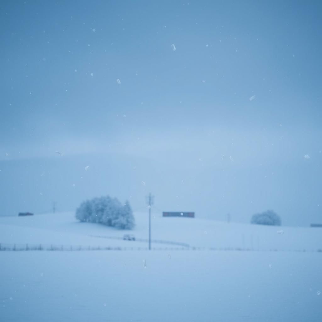 Ethereal Winter Landscape with Snowflakes