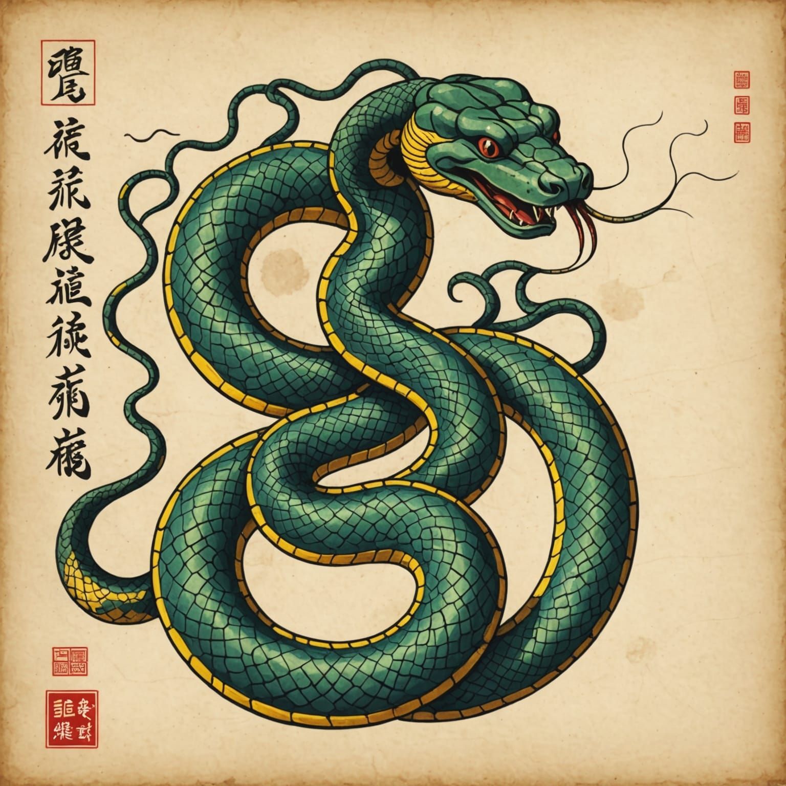 Ancient Chinese Snake Art