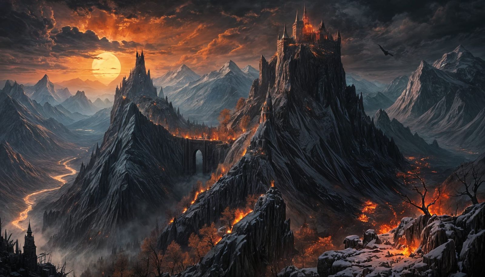 Mordor Landscape with Eye of Sauron