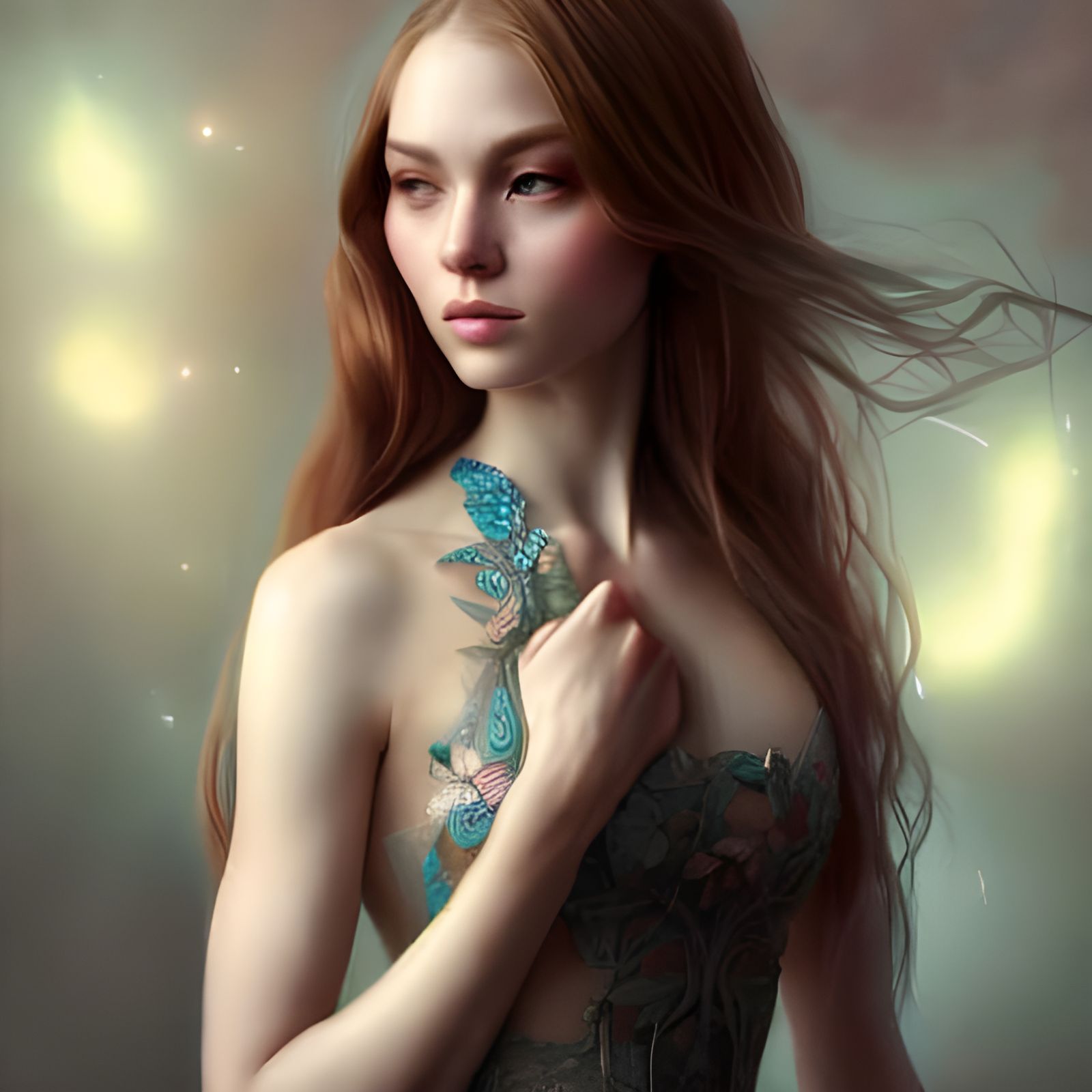 Stunning Woman Portrait in Hyperrealistic Digital Art