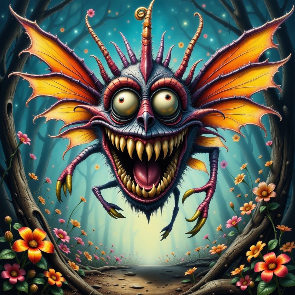 Fantastical Hybrid Fairy Dances in Surreal Dreamscape