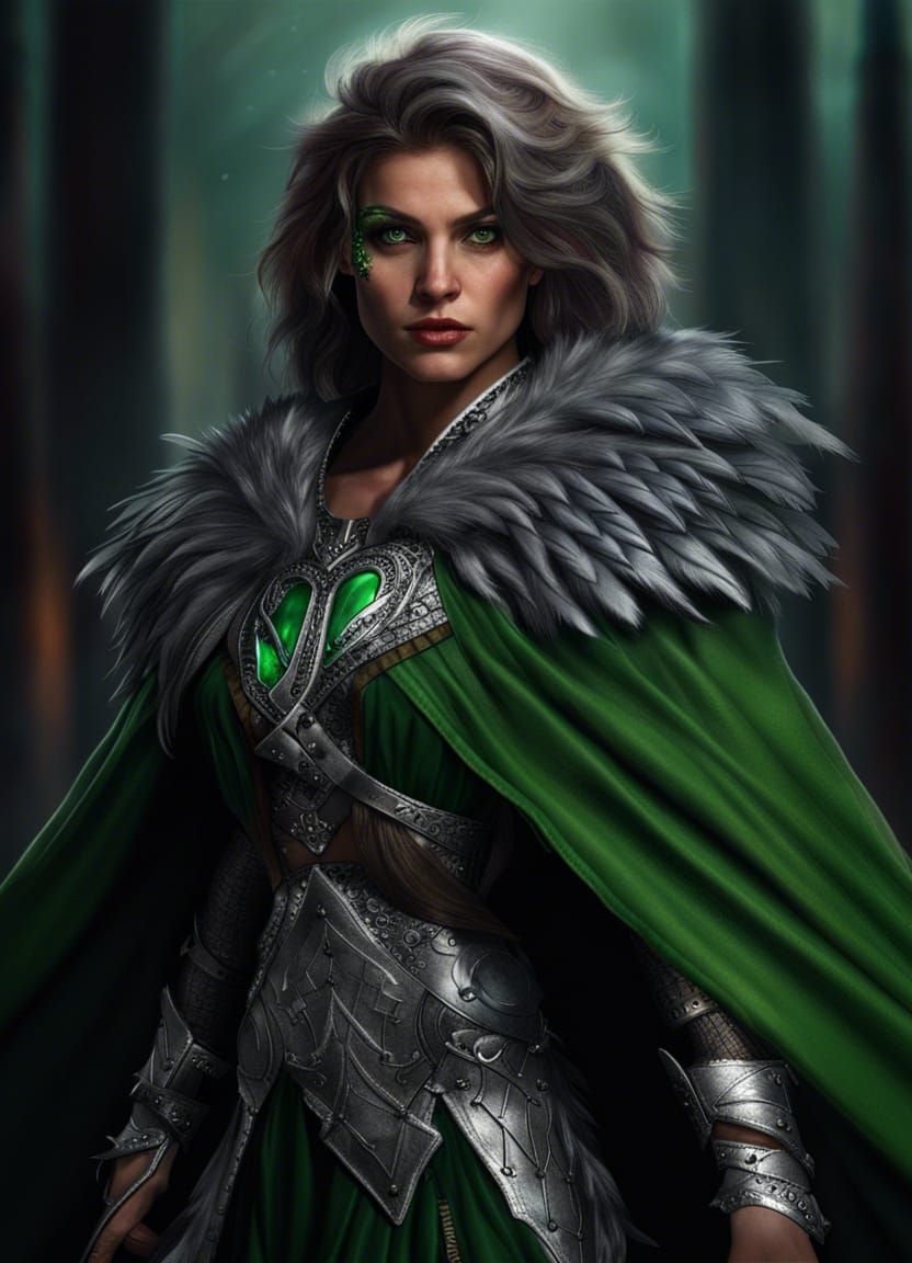 Silver Werewolf Rogue in High Fantasy Style