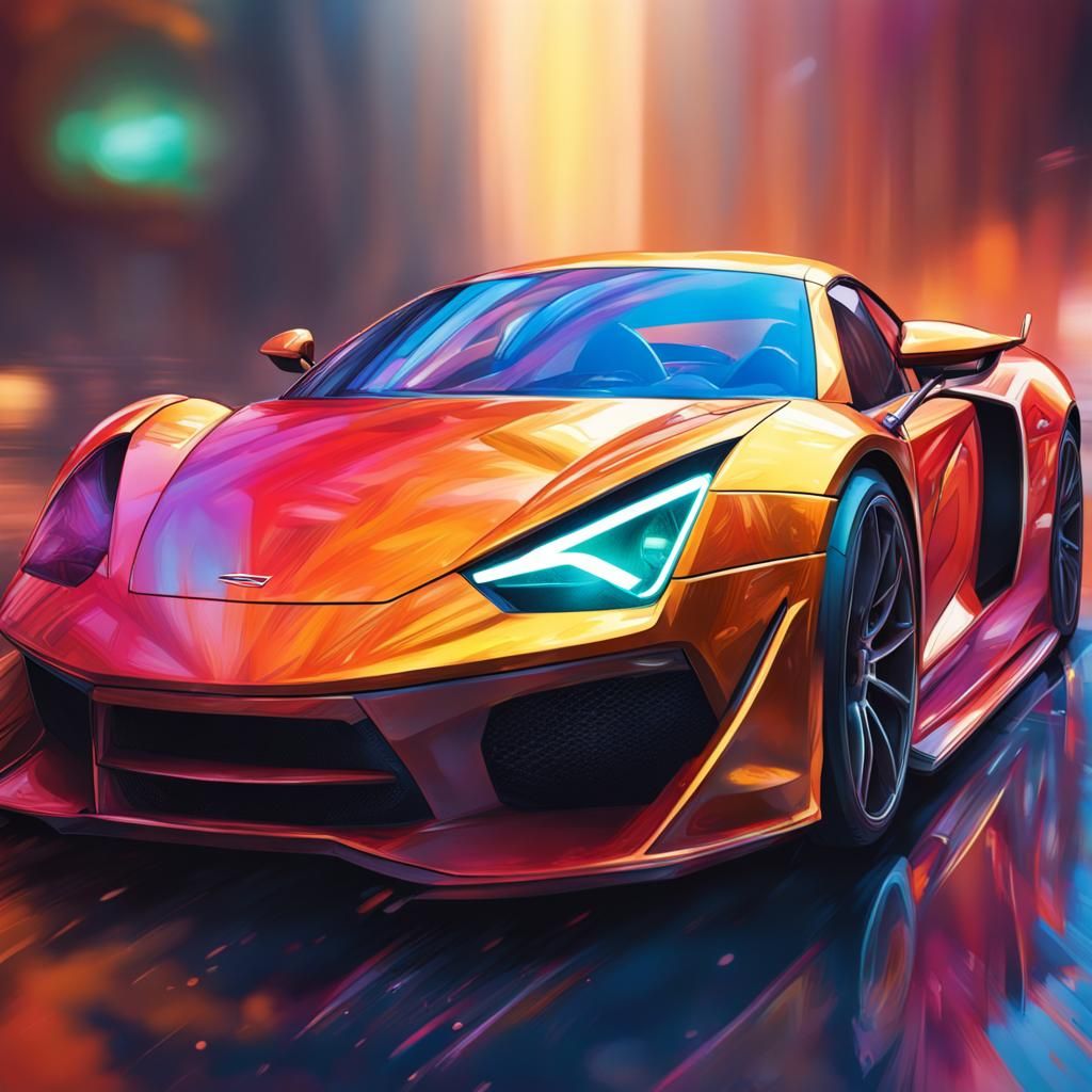 Hyperrealistic Sports Car Concept Art