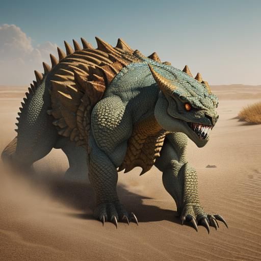 Dosgaleos Sand-Fish Concept Art in Desert