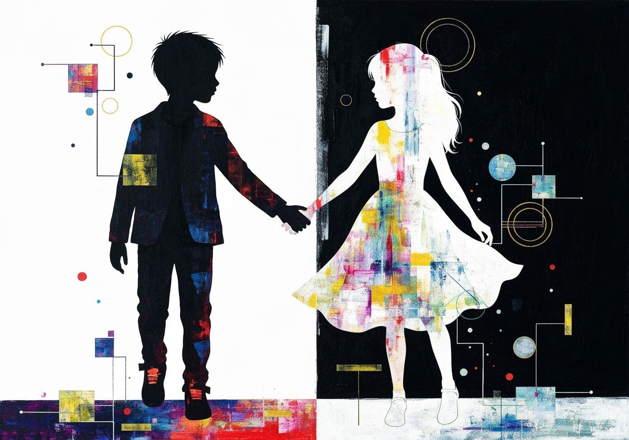 Abstract Silhouette Image in Style of Takashi Murakami