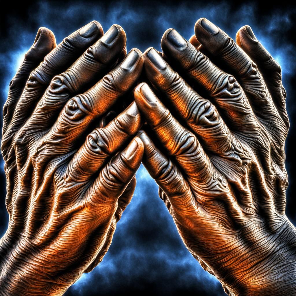 Praying Hands: Hyperrealistic Spiritual Art