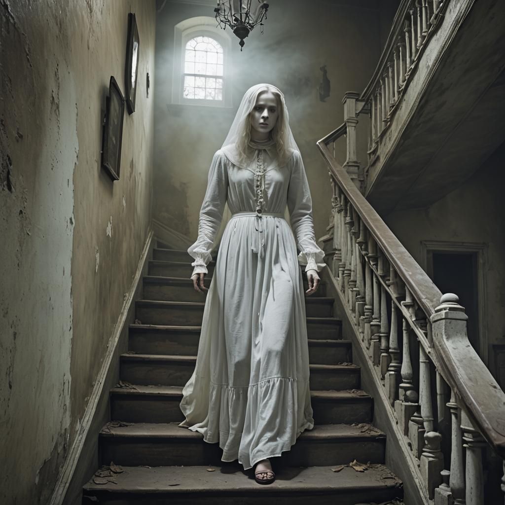 Eerie White Lady Apparition in Haunted House