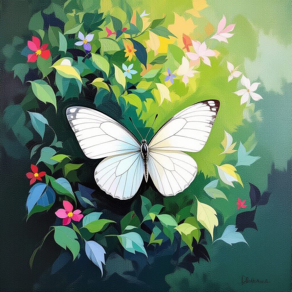 Butterfly Descending, Abstract Expressionist Style