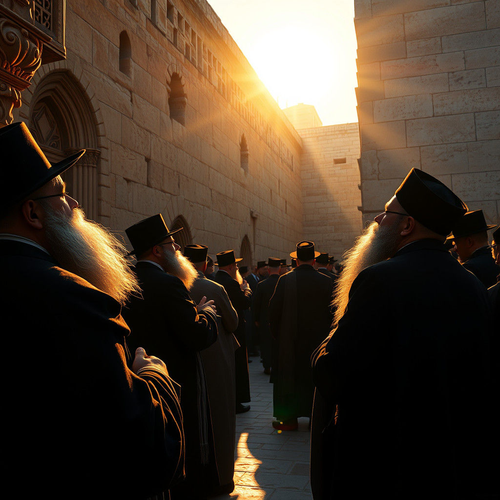 Devotion at the Western Wall: Matte Painting Style