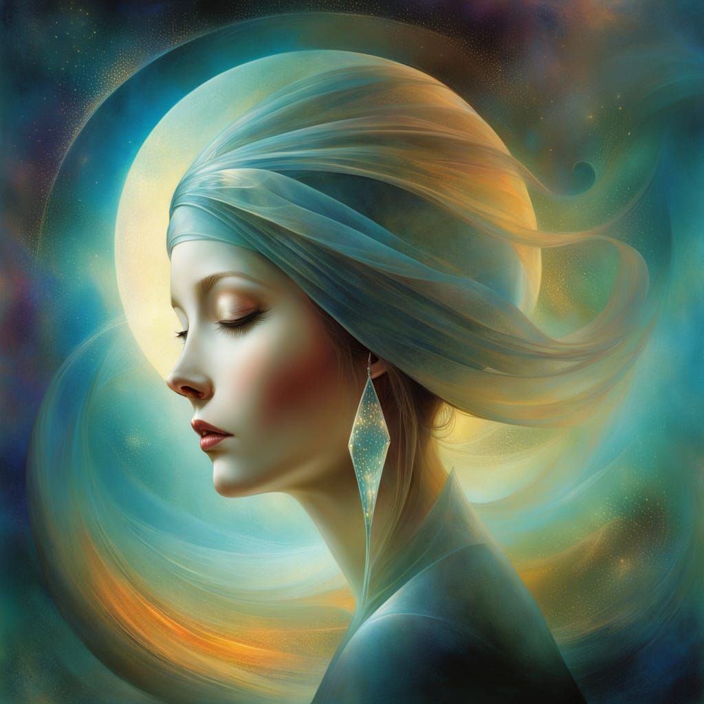 Surreal Cosmic Vision in Moebius-Inspired Digital Art