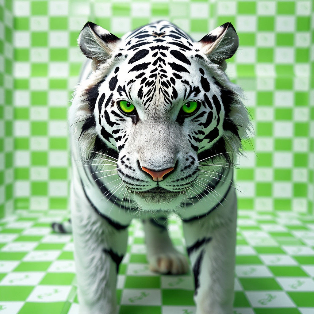 Majestic Tiger in 80s Pop Art Style