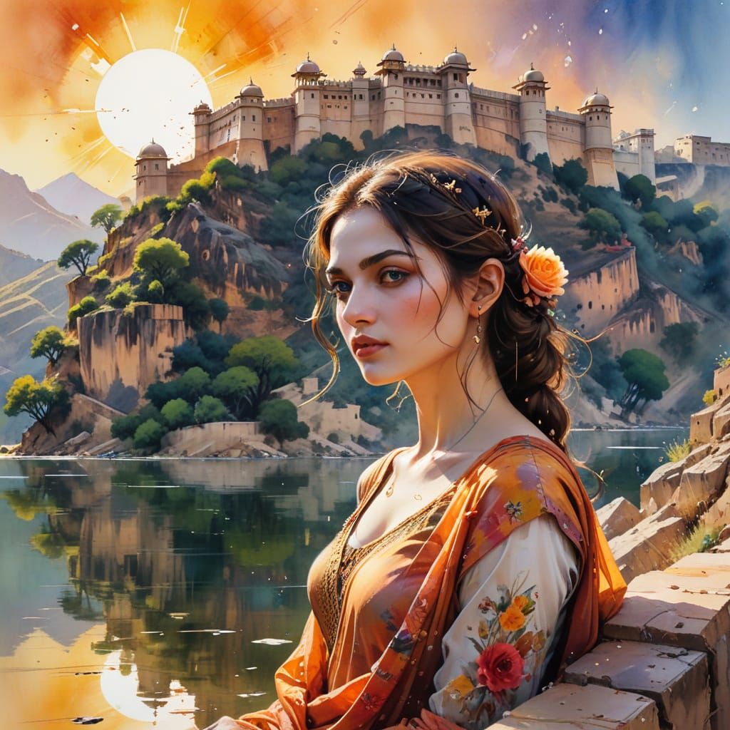 Surreal Amber Fort in Sunset Glory