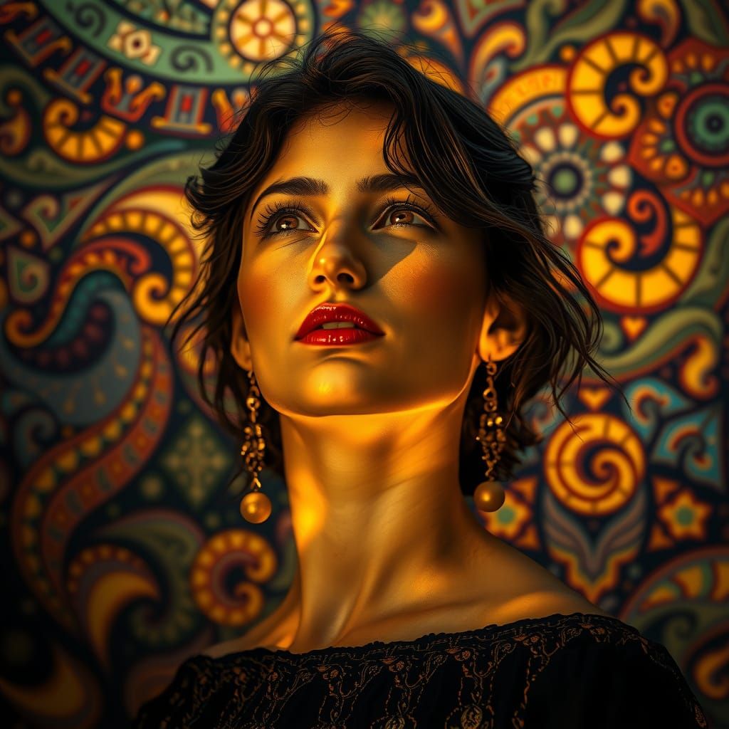 Ethereal Goddess in Golden Light, Futuristic Portrait in 8K ...