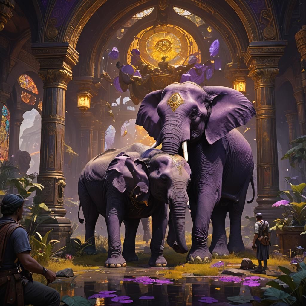 Cheetah Elephant Hybrid in Dark Fantasy Style