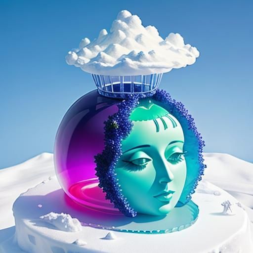 Jelly Sculpture of Madonna on a Cloud