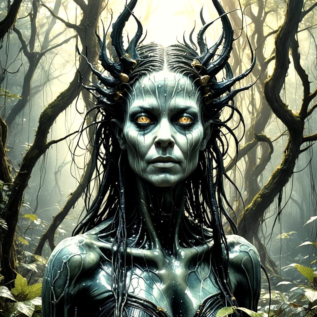 Enchanting Fairy with Blue Hair in Mystic Forest