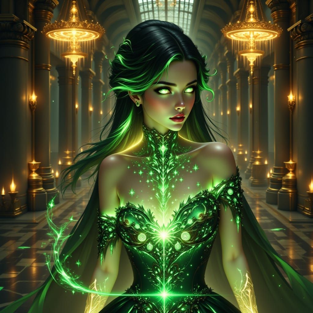 Ethereal Woman Summons Earth Magic Statue