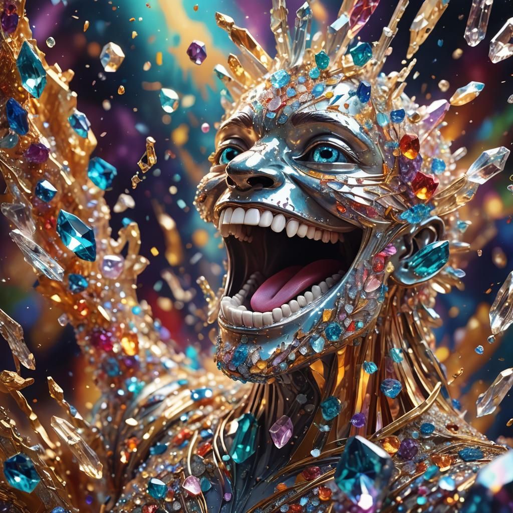 Joyful Crystal Note Sings in Dazzling Splash Art