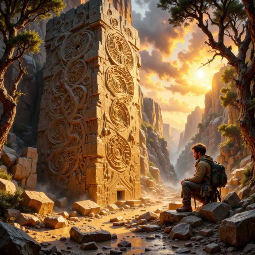 Archaeologist Discovers Petrified Forest Monolith at Sunset