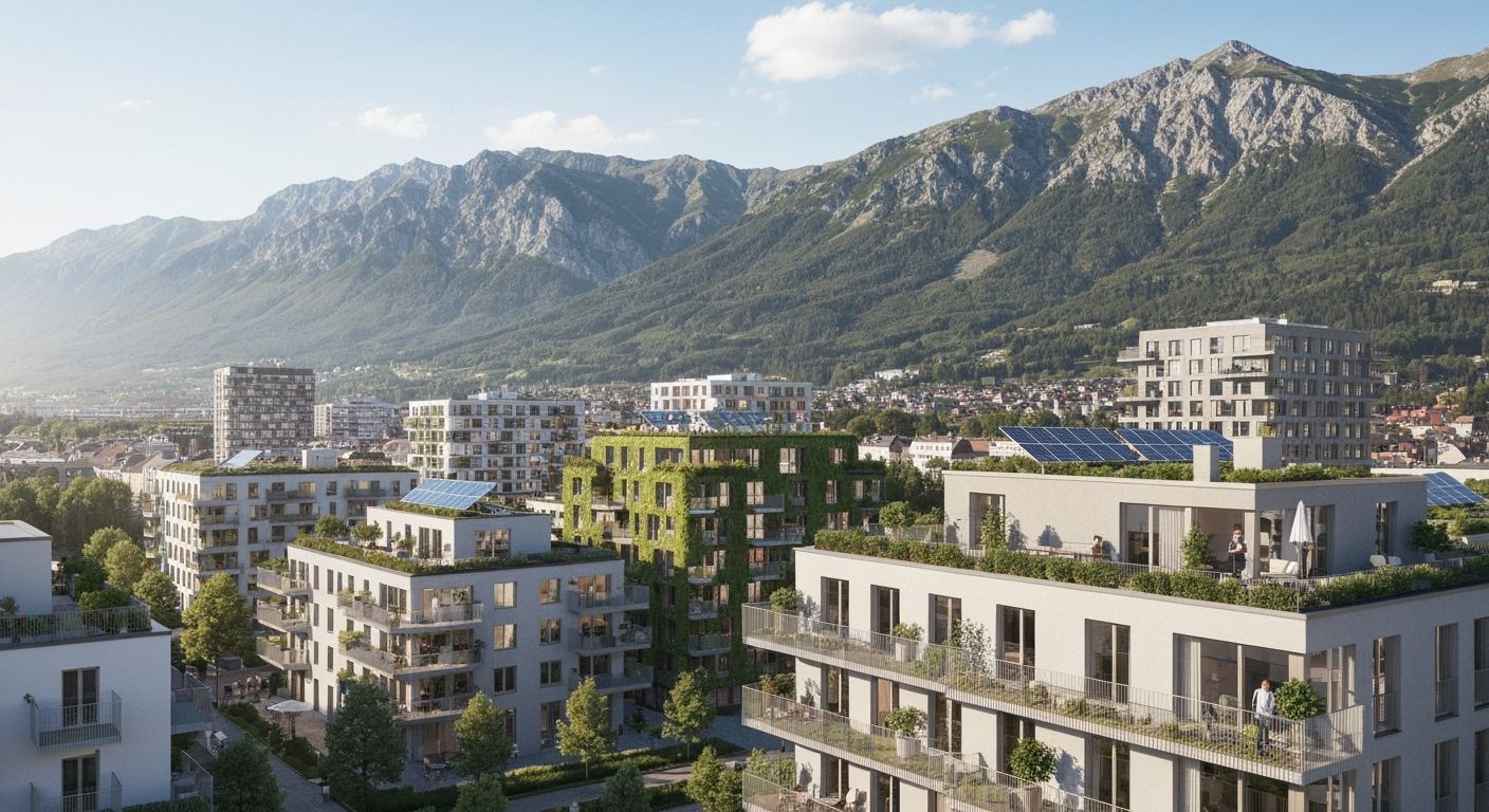 Innsbruck Sustainable City with Tyrolean Mountain Backdrop