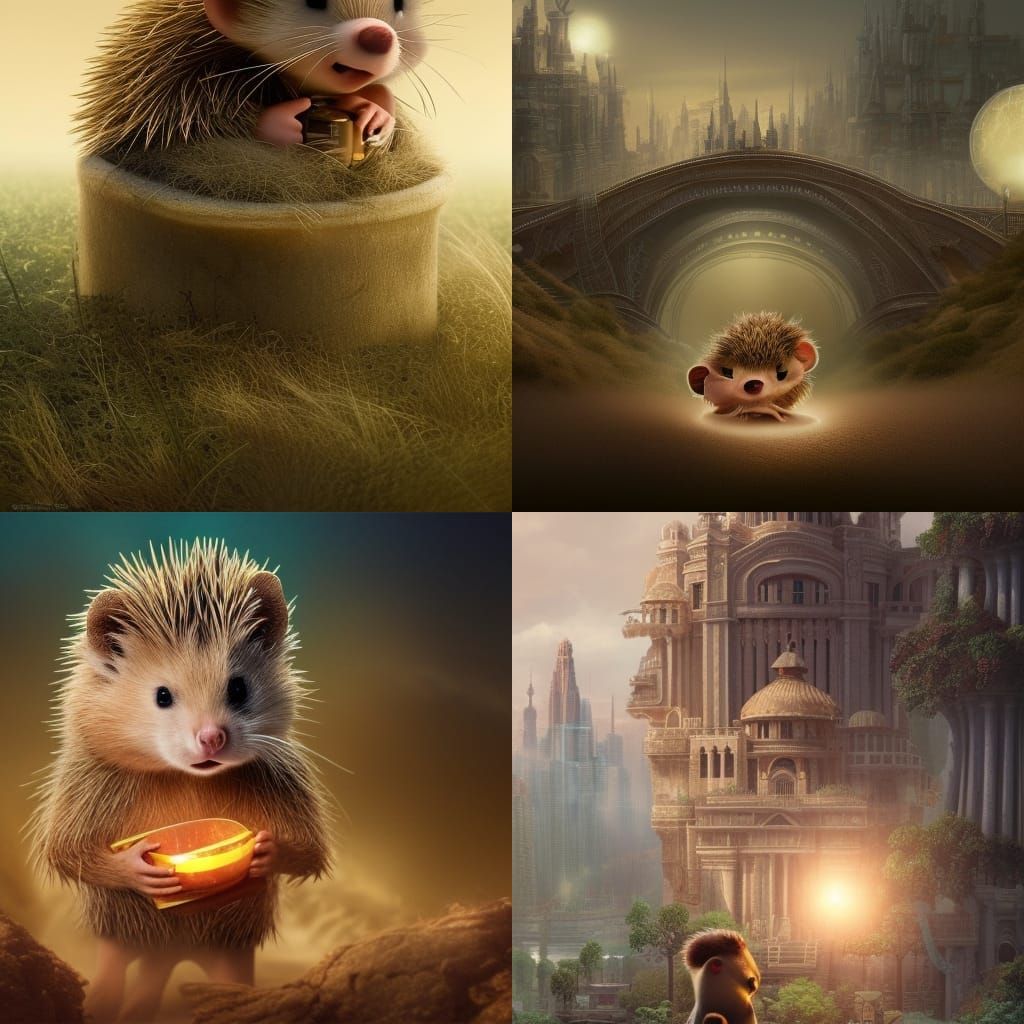 Epic Hedgehog in Detailed Digital Matte Painting
