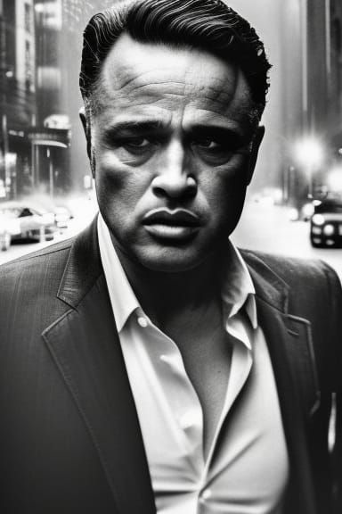 Marlon Brando in "Rainy Nights and Rugged Resolve"