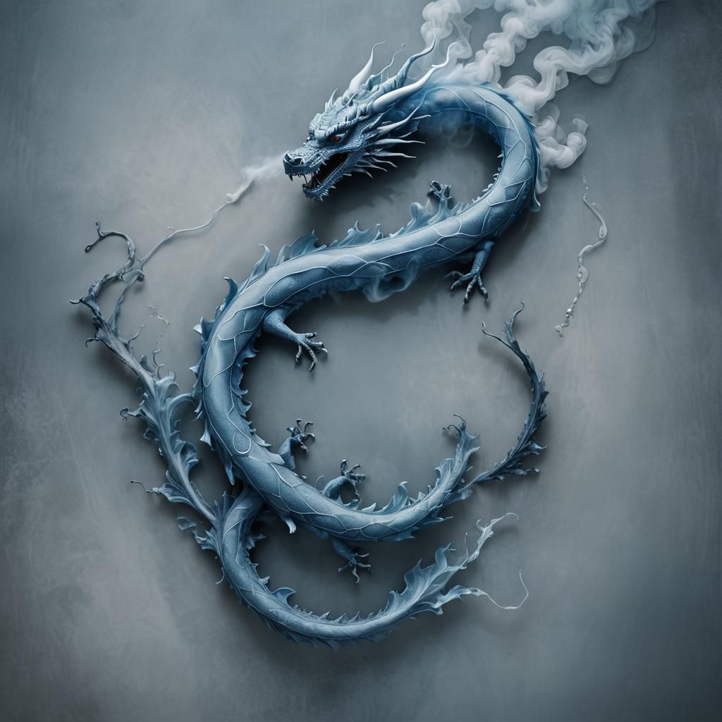 Abstract Dragon Smoke Art in Fashion Magazine Style