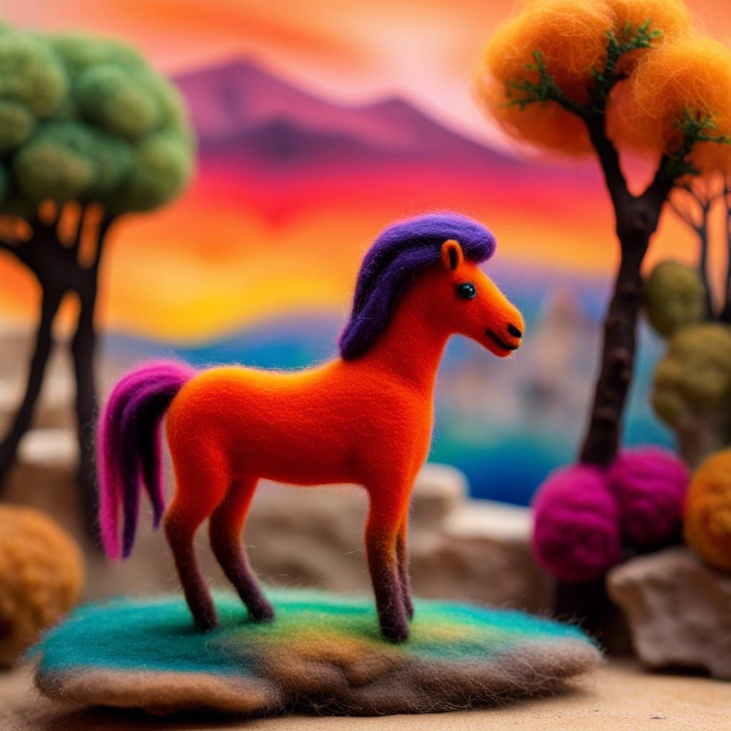 Needle Felt Centaur at Ancient Greek Acropolis