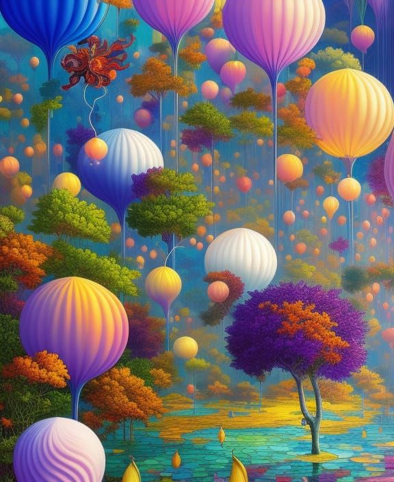 Stained Glass World: Hyperdetailed Digital Landscape Art