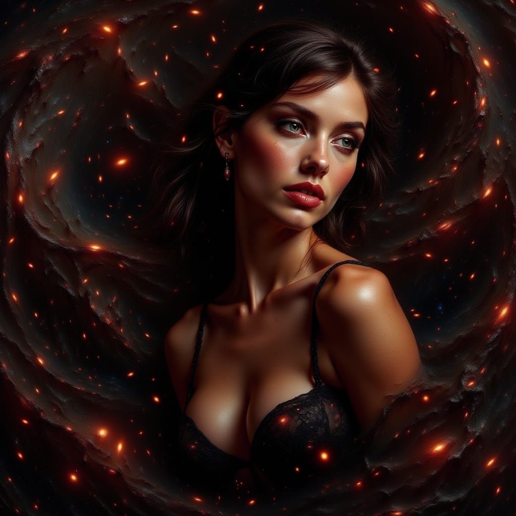 Sinister Woman in Comic Book Art Style