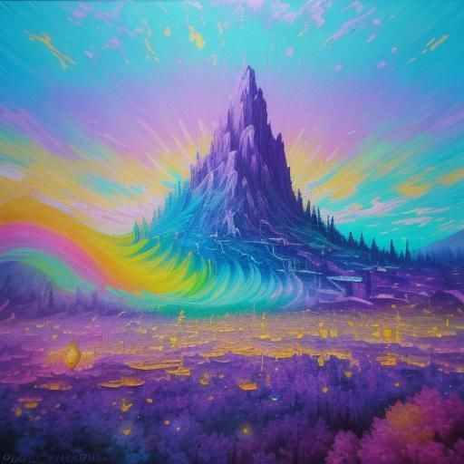 Rainbow Light Illuminates Ornate Golden Scroll