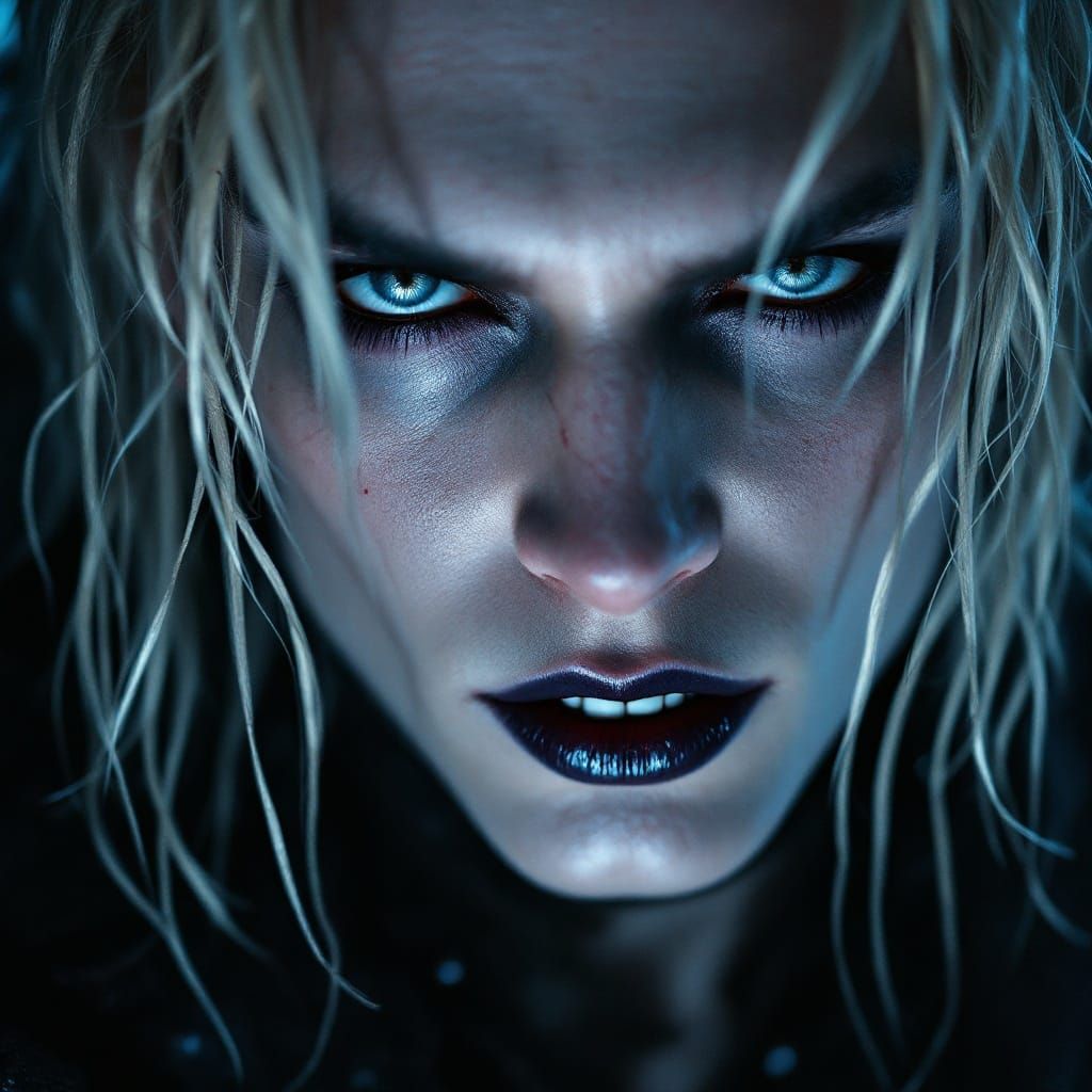 Gothic Vampire Lestat Portrait in Dark, Moody Lighting