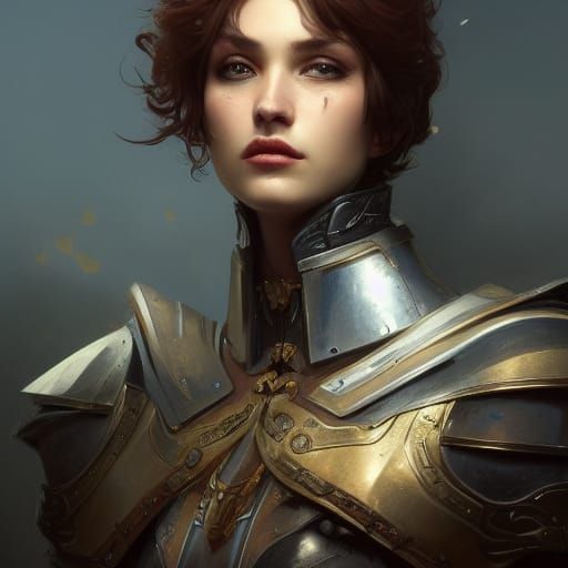 Bloody Noble Knight Portrait in Hyperdetailed Style