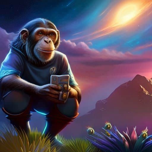 Chimpanzee biologist - Researching alien plants