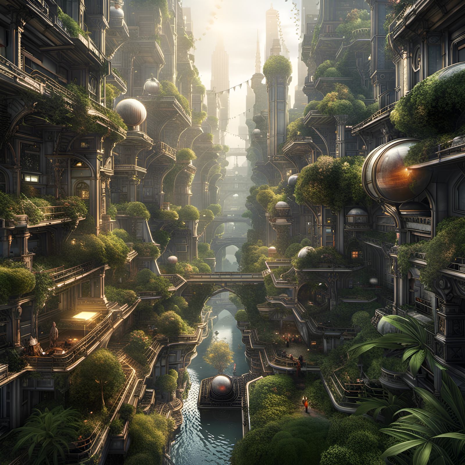 Nature Overruns Dystopian City: Digital Art Masterpiece