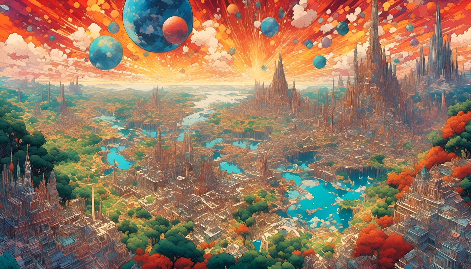 Psychedelic Astral Fantasy Landscape by Severini
