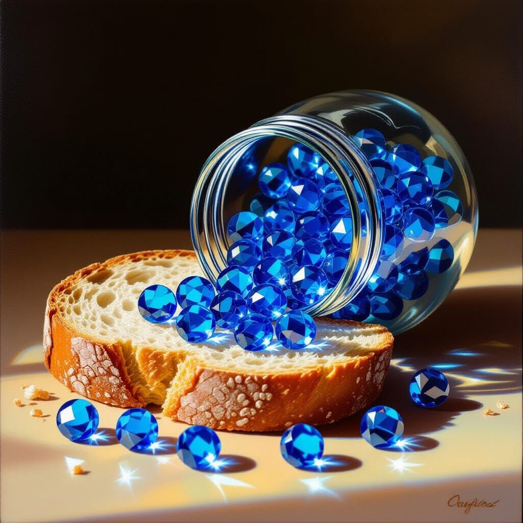 Blue Glass Berries Still-Life