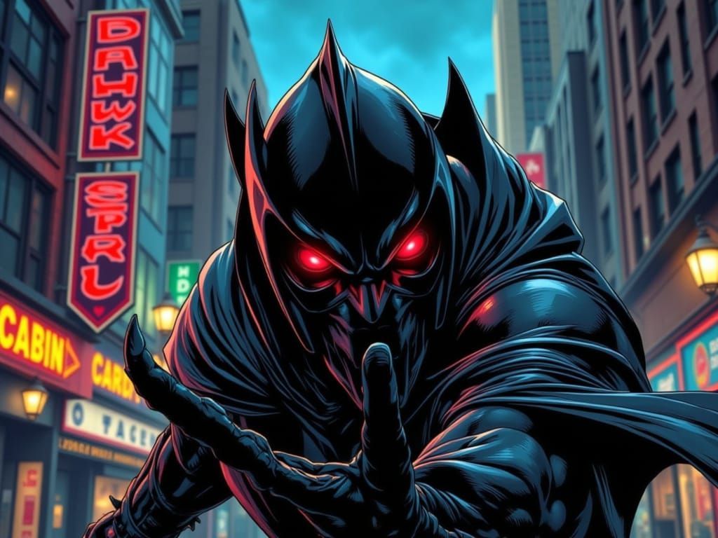 Darkseid Battle Pose in Metropolis Graphic Novel Style