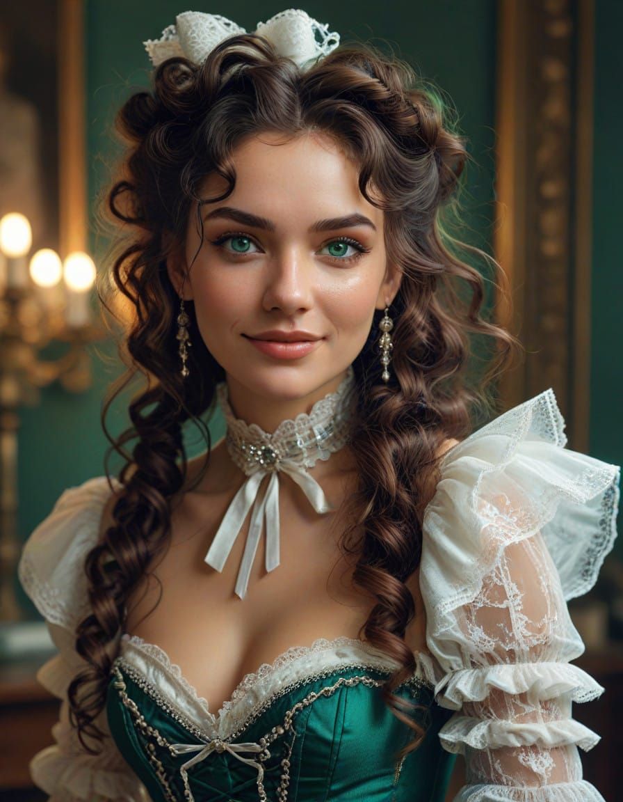 Elegant Countess in Bridgerton-Inspired Ball Gown